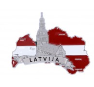 Ledusskapja Magnēts Latvijas Karte ar Rīgas Doma Katedrāli